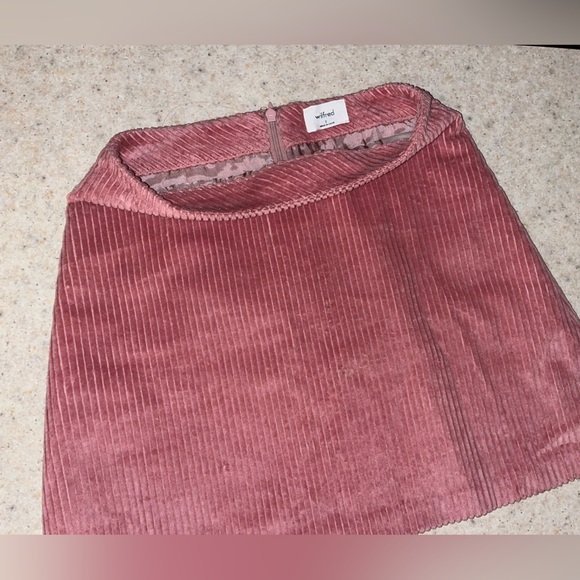 Aritzia Wilfred - Coral Pink Corduroy mini Skirt - Picture 4 of 4